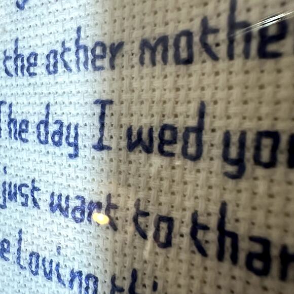 Vintage Cross Stich Embroidery To My Other Mother framed art - Picture 2 of 10